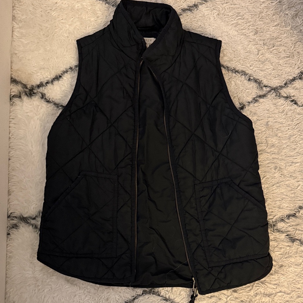 J. Crew Black Quilted Vest
